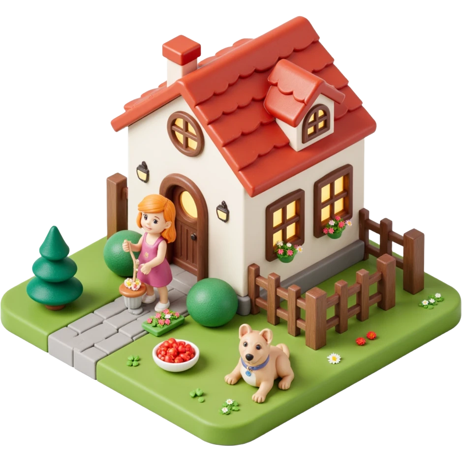 house with a family and pet emoji