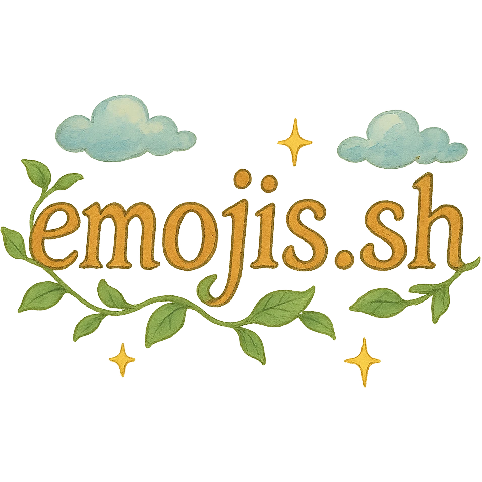 the text 'emojis.sh' in a ghibli-inspired, whimsical style emoji