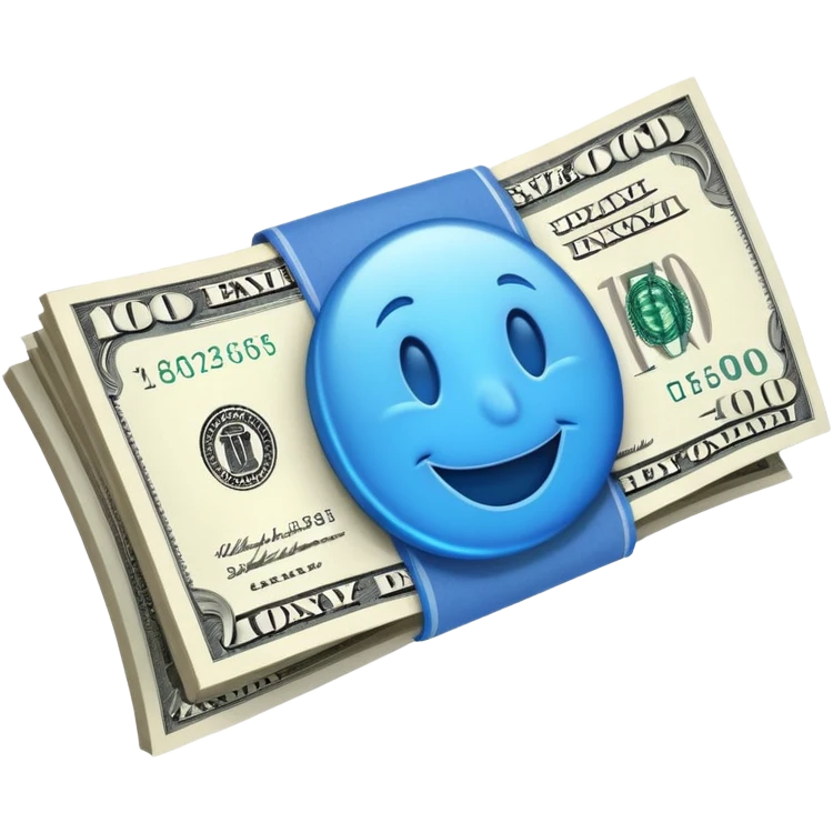money bill colored blue emoji