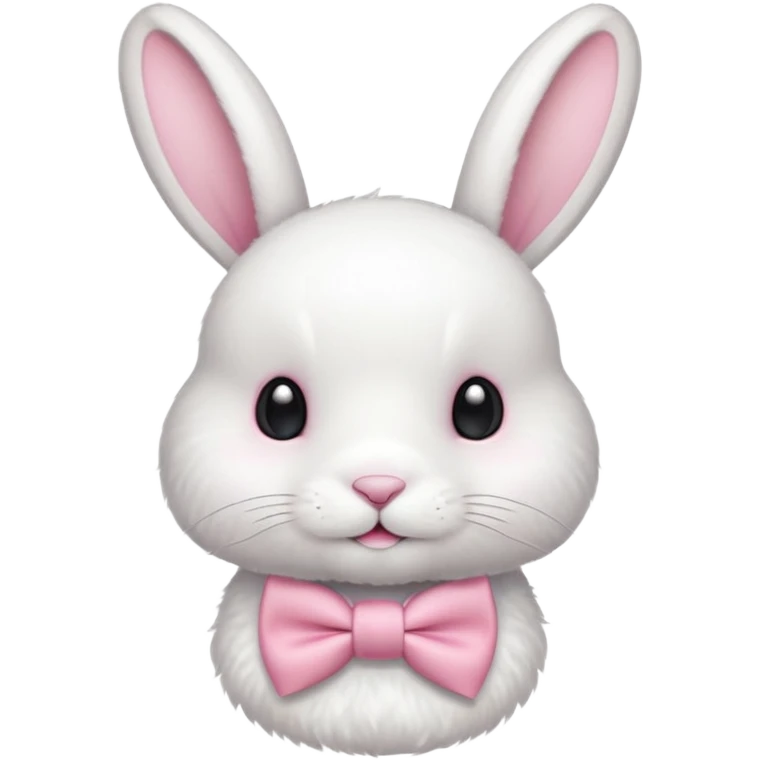white bunny with pink bowtie emoji