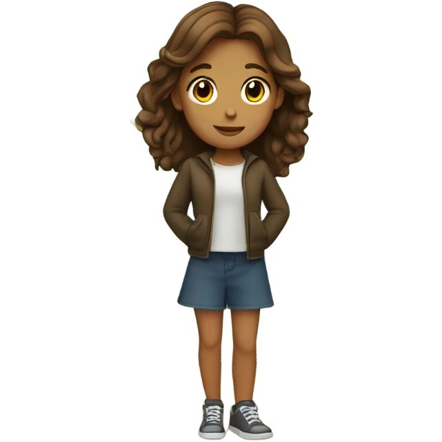 girl with brown hair outdoors emoji