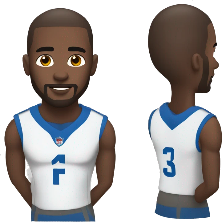 Skin fade African man with brown Eyes with light beard football uk emoji