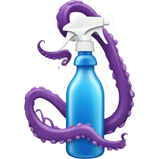 tentacle using a spray bottle emoji