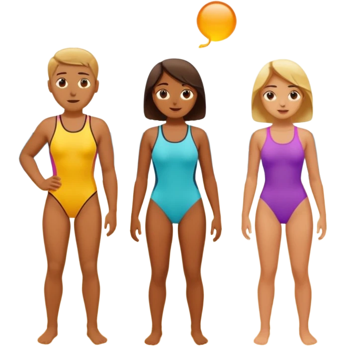 Create an emoji of 3 people feeling hot on the beach. emoji