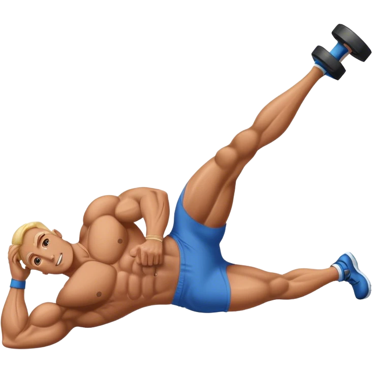 bodybuilder laying-down exercise emoji