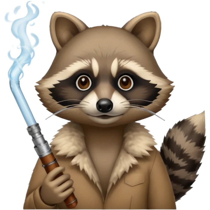 Raccoon smoking a meth pipe emoji