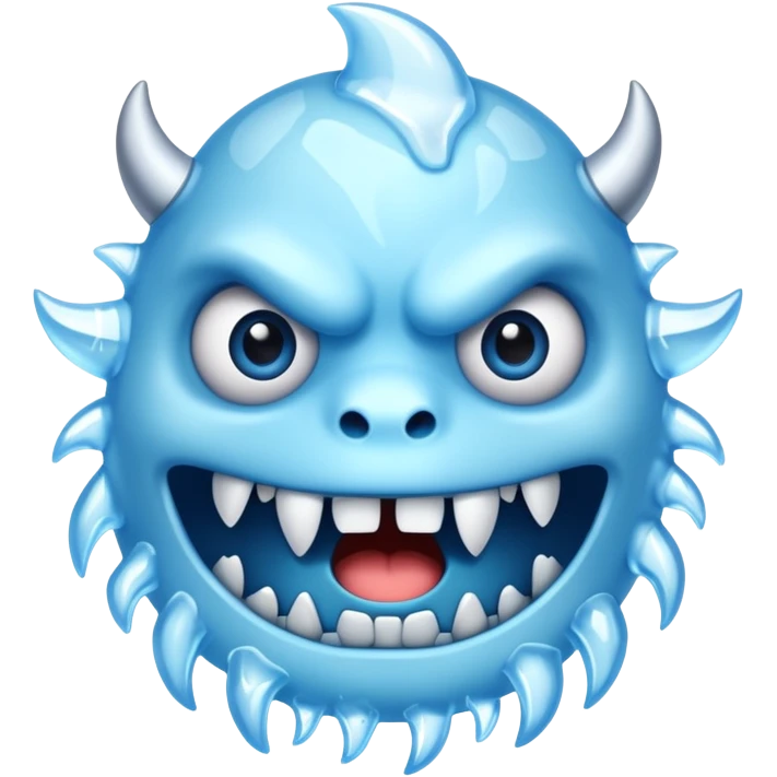 a pale blue monster face with ice details emoji