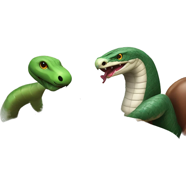 Snake playing chess with a bird at a tea party emoji