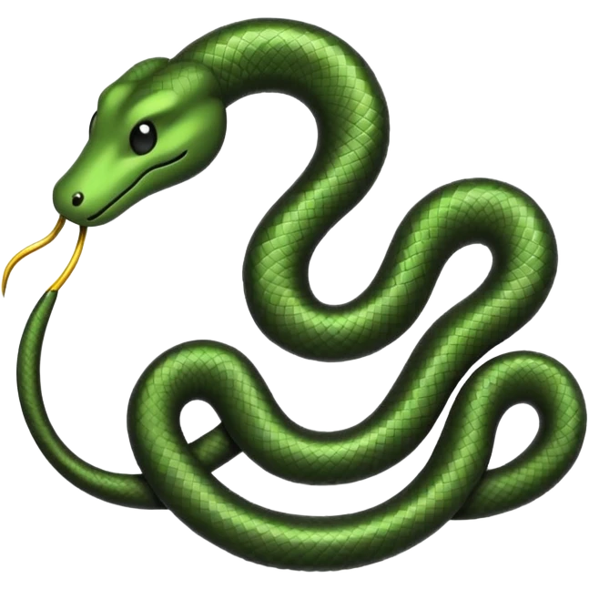 Minimalist emoji-style sticker of a bent paperclip shaped like a snake, wrapping onto itself. Thin black silhouette, no texture. emoji