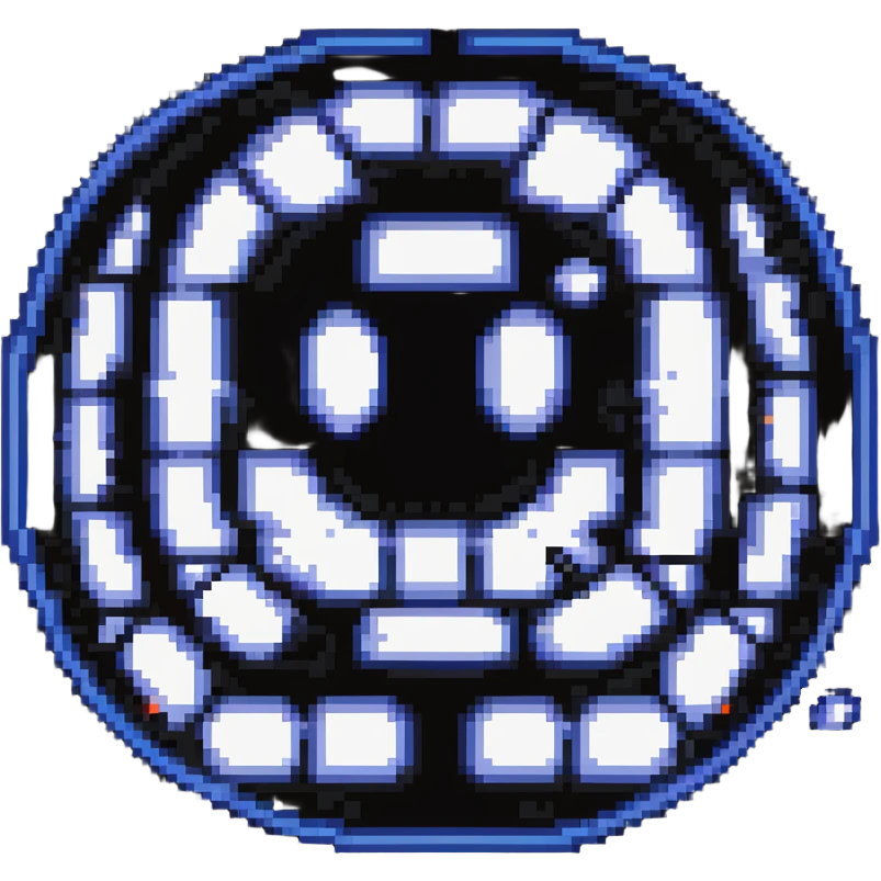 large glowing white Pac-Man power pellet dot in 8-bit arcade style emoji