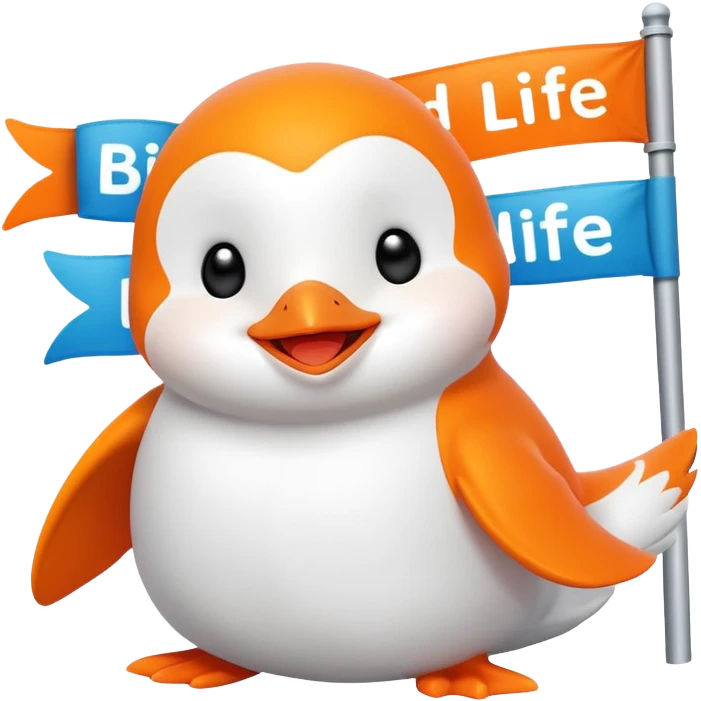 Colorful banner that says 'Bind IS Life!!!', in bright orange, and on top of the banner a winking little white happy penguin. Make sure that the banner says exactly the text above emoji