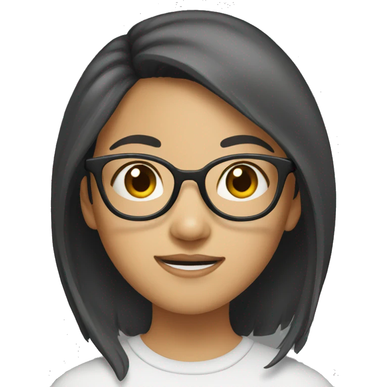 Asian girl with glasses emoji