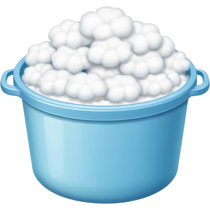 Clear container filled with white fluff emoji
