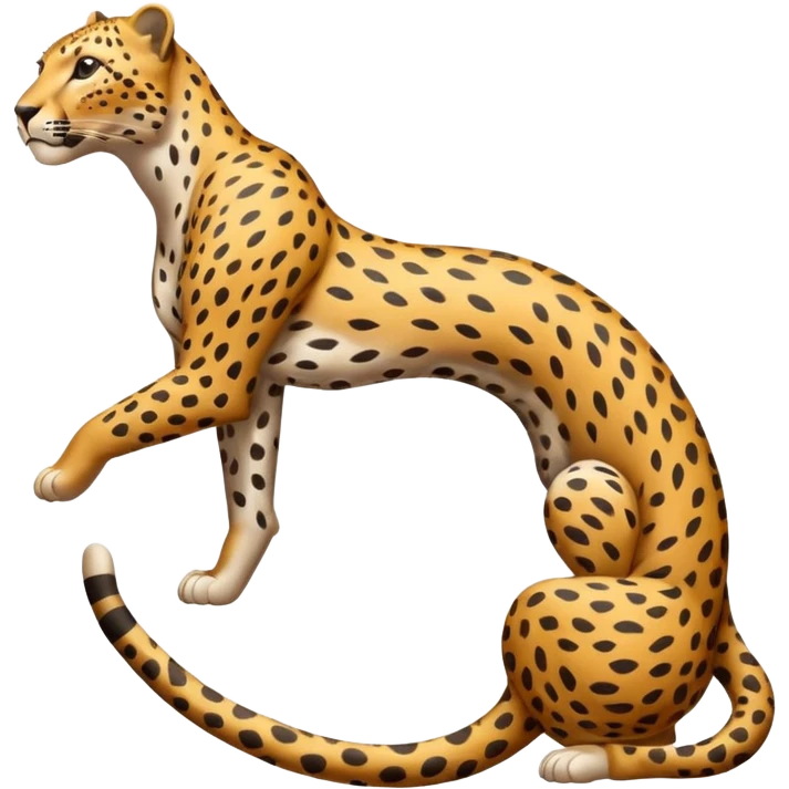 leopard stretching with its back arched emoji