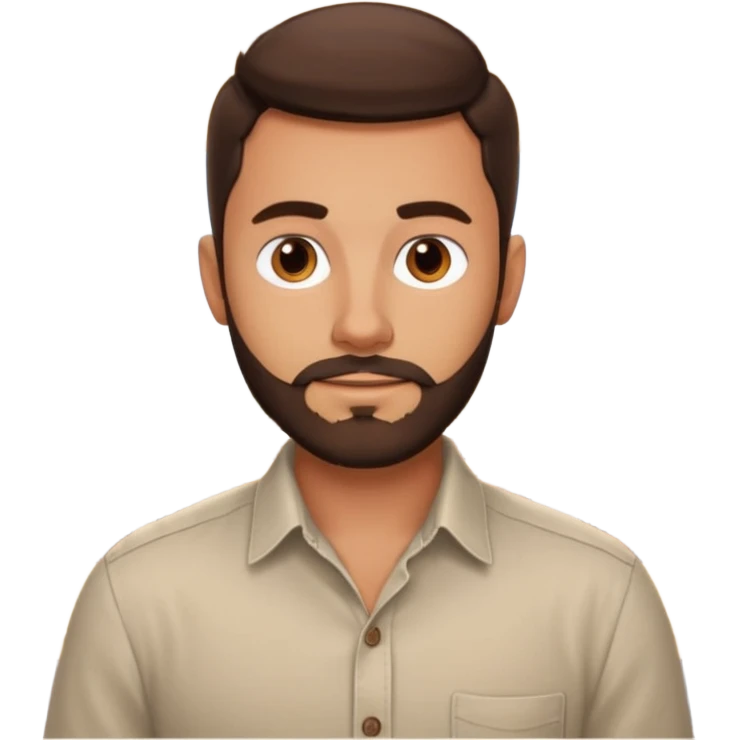 Brunette Guy with very short beard at a restuarant emoji