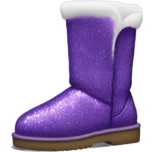 Realistic purple glitter and fur Ugg boots. emoji