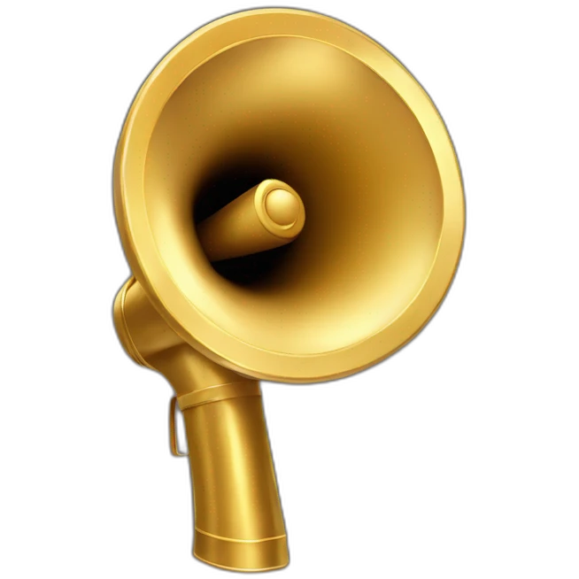 gold megaphone emoji