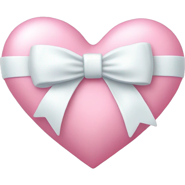 Pastel pink heart with white bow emoji