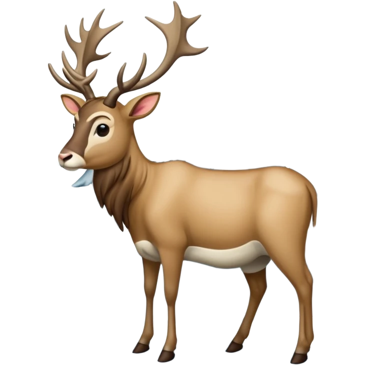 Eland trekt slede in dennenbos  emoji