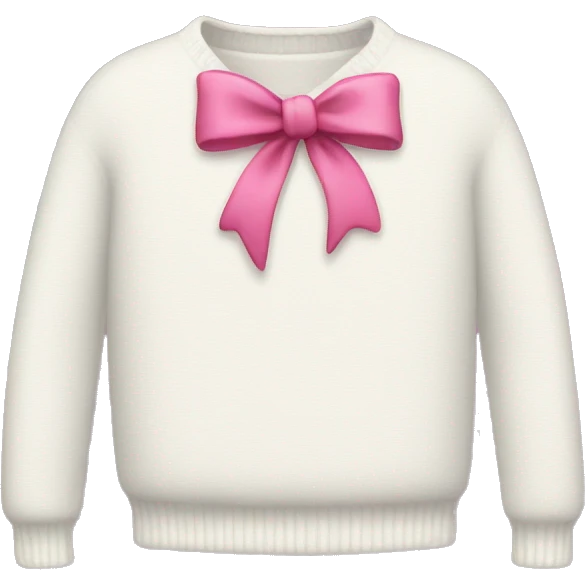 White sweater with pink bows emoji