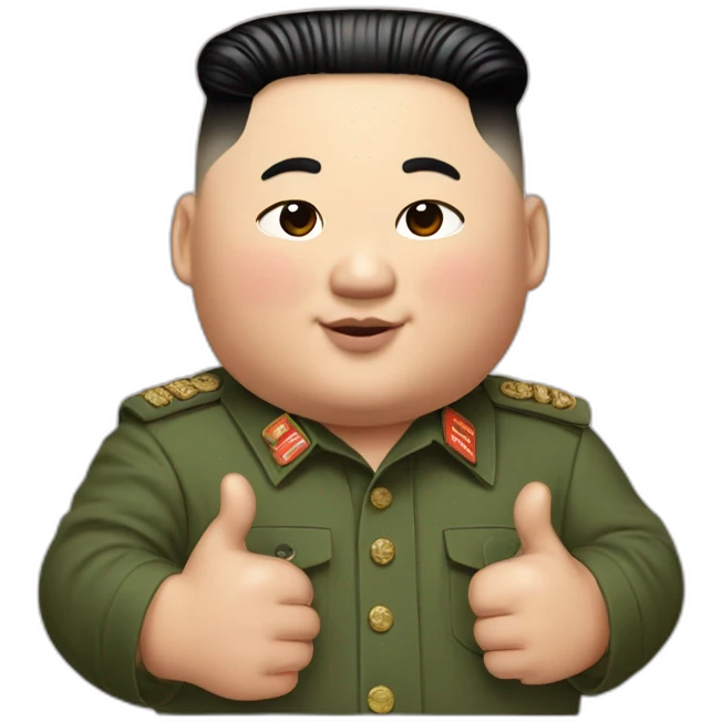 super fat Kim jong un Gucci shirt and thumbs up emoji