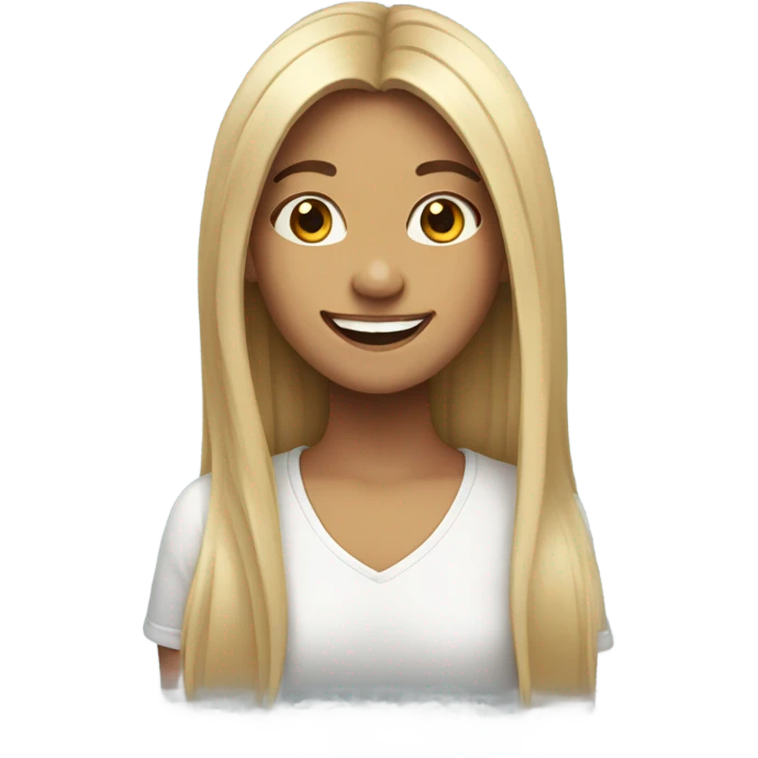 smiling girl with long hair emoji