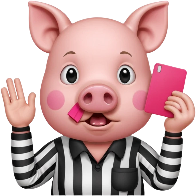 pig referee showing red card emoji