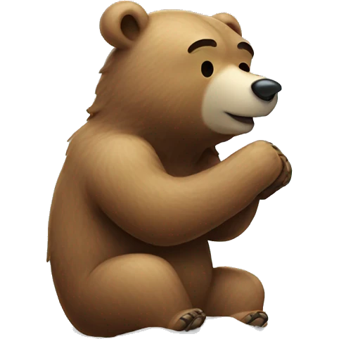 Bear smelling snow emoji