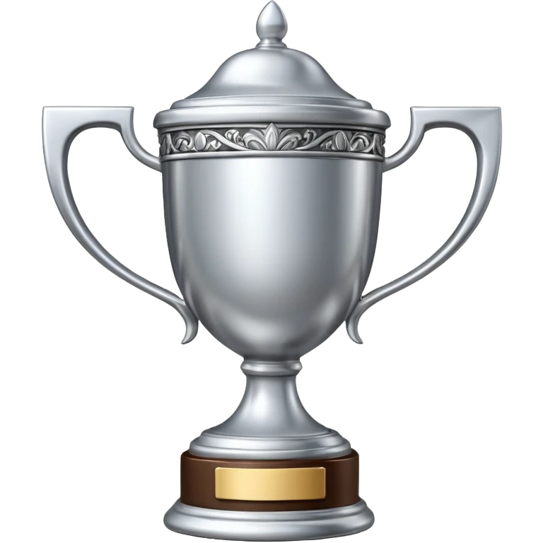 silver trophy, front view, no text emoji