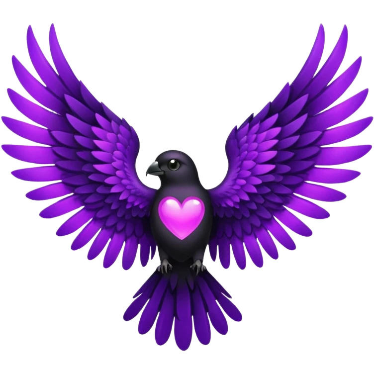 black wings with purple glow emoji