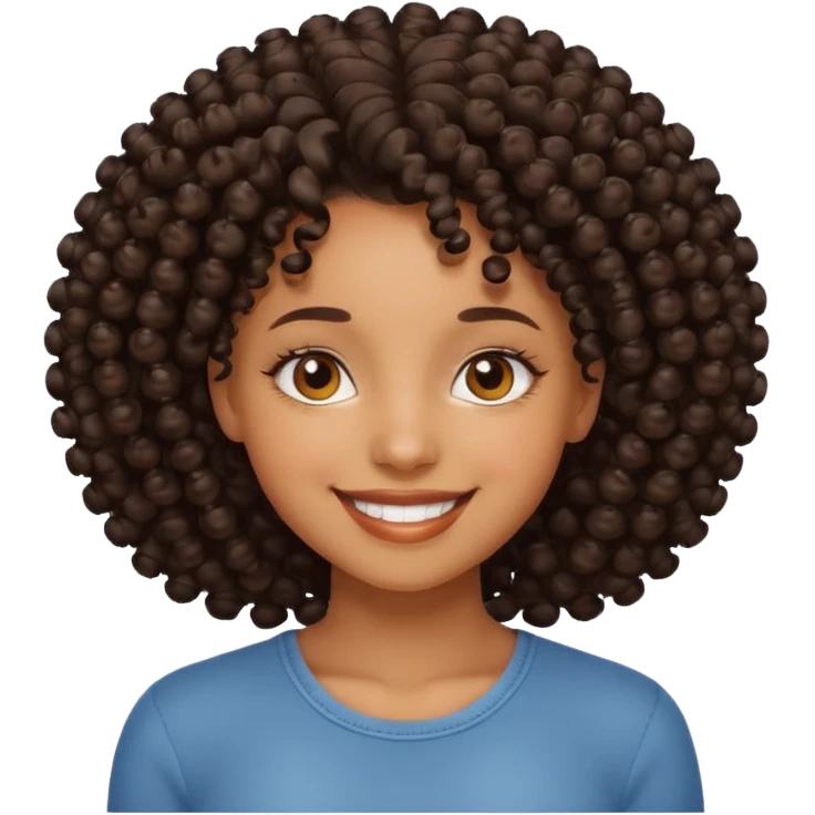 curly haired black girl emoji