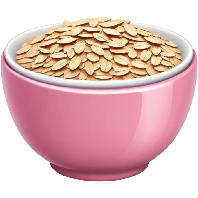 super realistic small pink shiny bowl of oats emoji