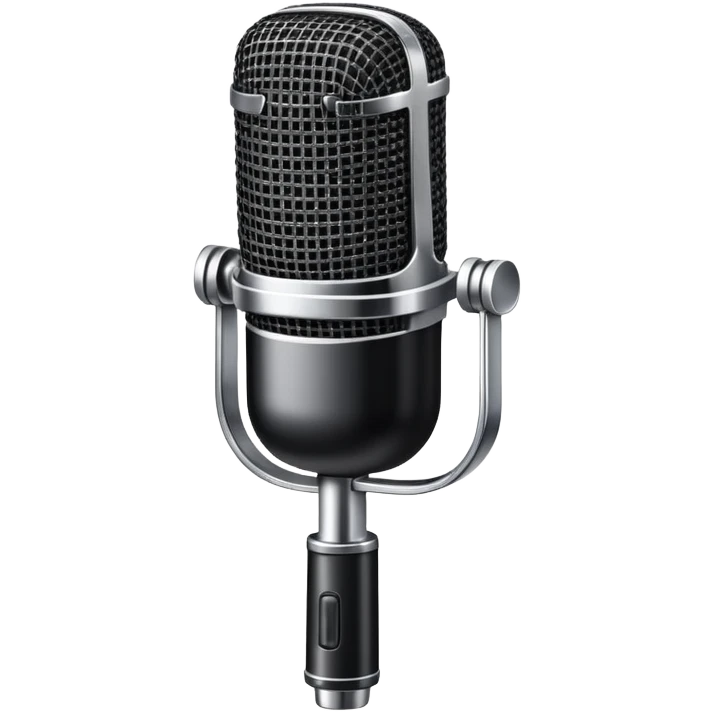A dynamic microphone with a mesh grille and vintage details emoji