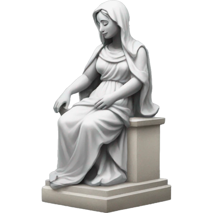 a broken stone statue of a virgin emoji