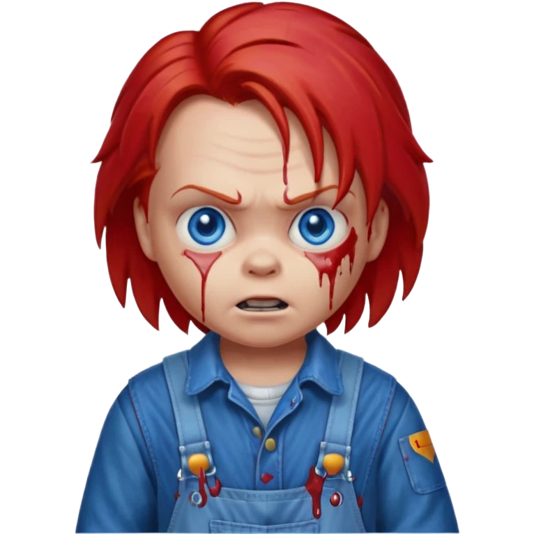 Chucky with blood emoji