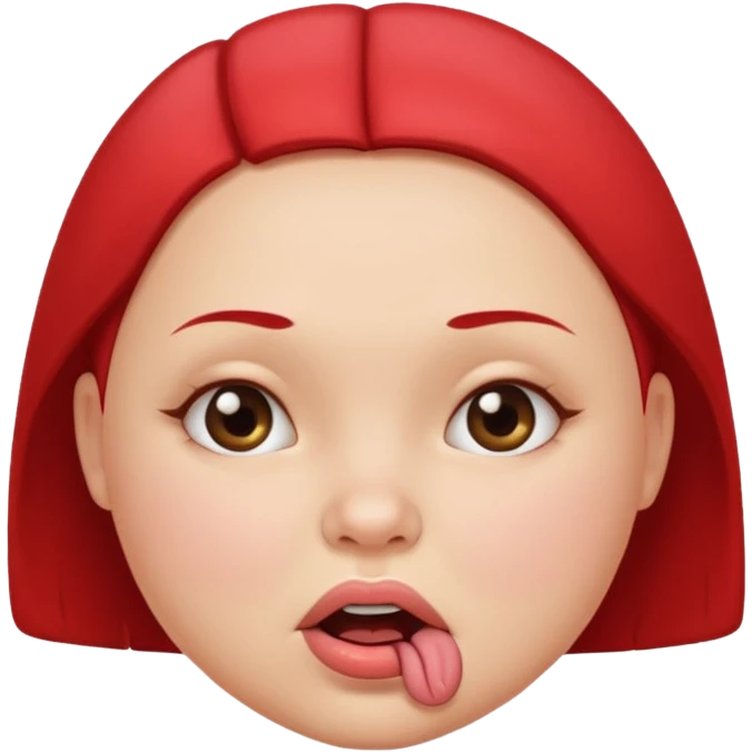 a girl face with lip bitting expressions. the face will be round and chubby. without hair emoji