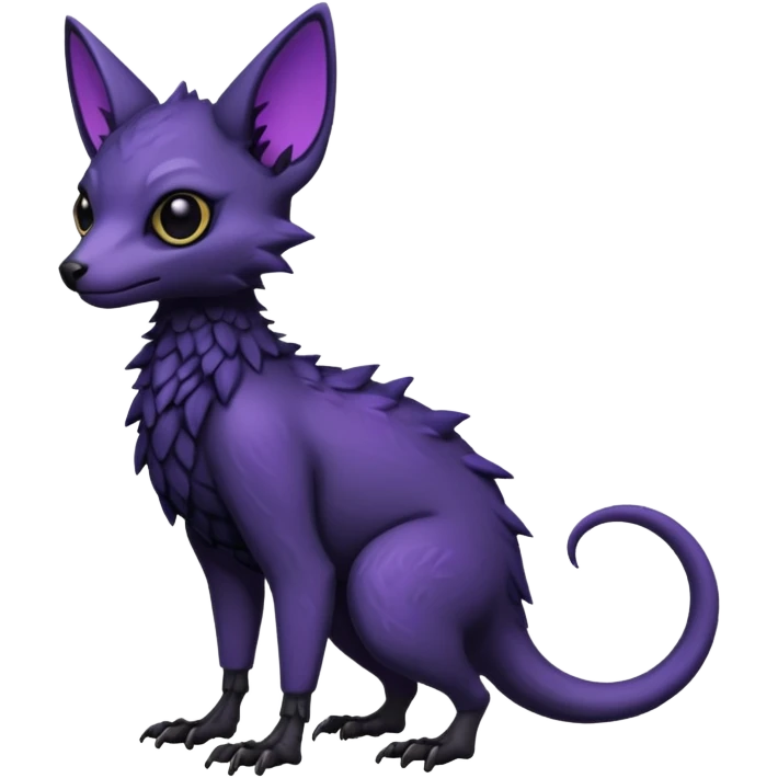black gothic Trico-hybrid-creature dark purple (full body) emoji