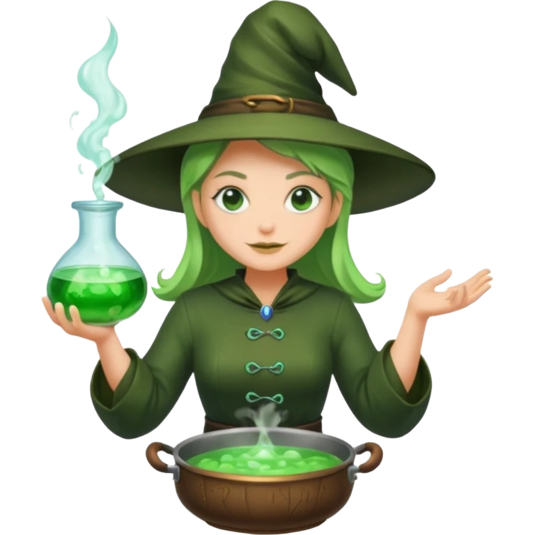green witch cooking potion emoji