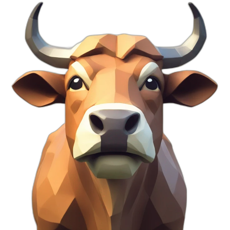 low poly bull emoji