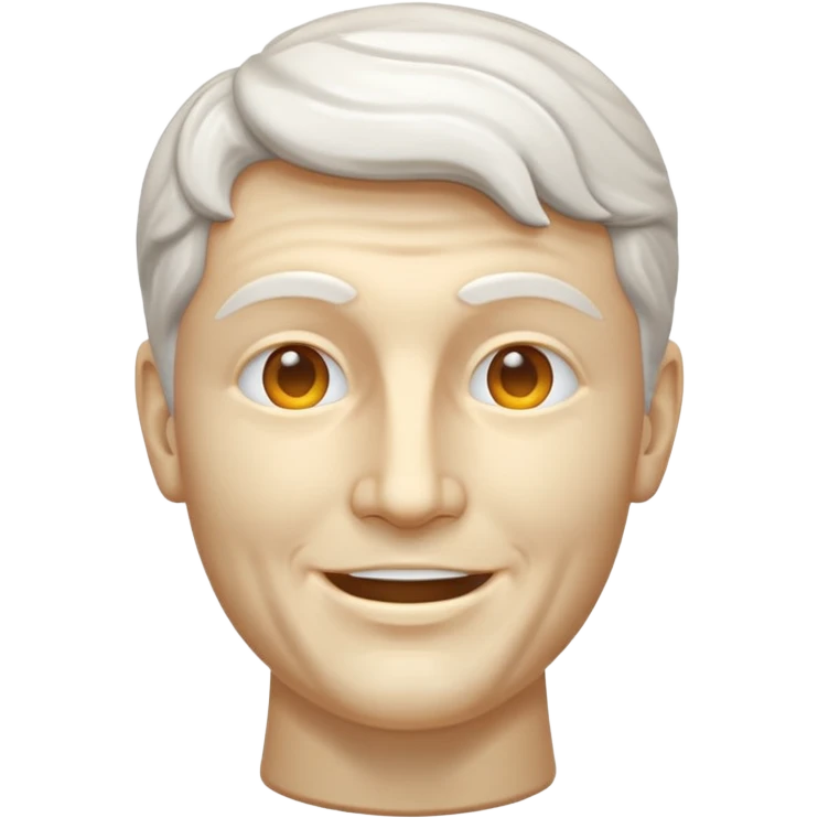 Marble style statue of man head happy full white emoji