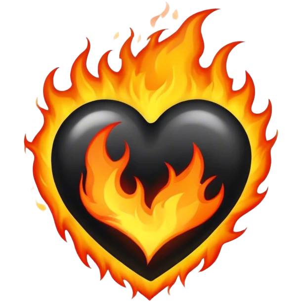 Black heart on fire emoji