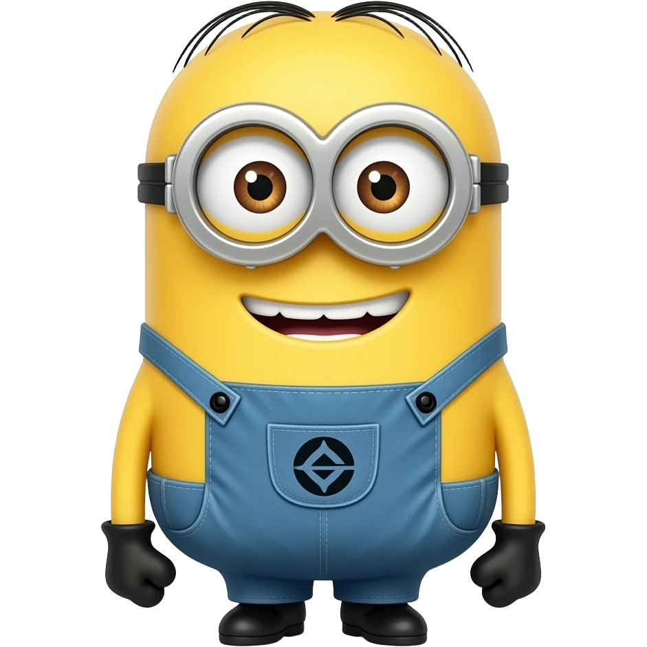 Minion sorridente em pixel art emoji
