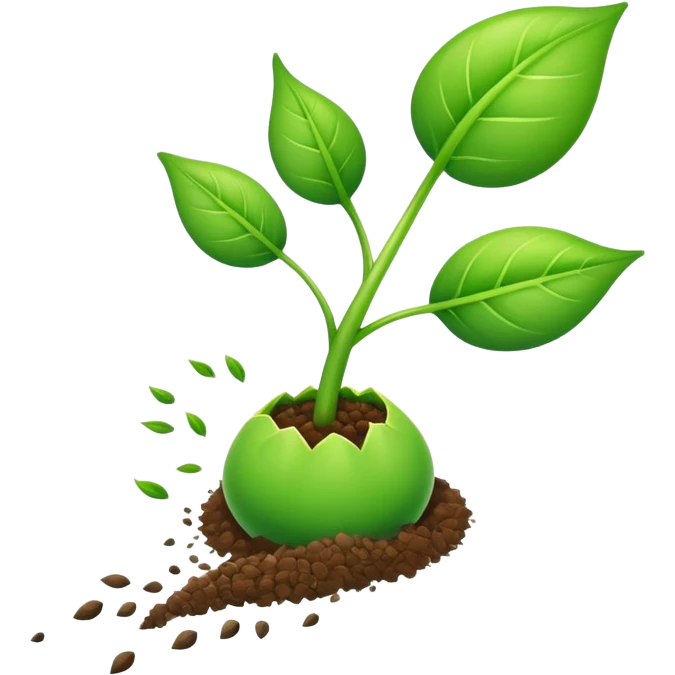 young shoot emerging from a seed emoji