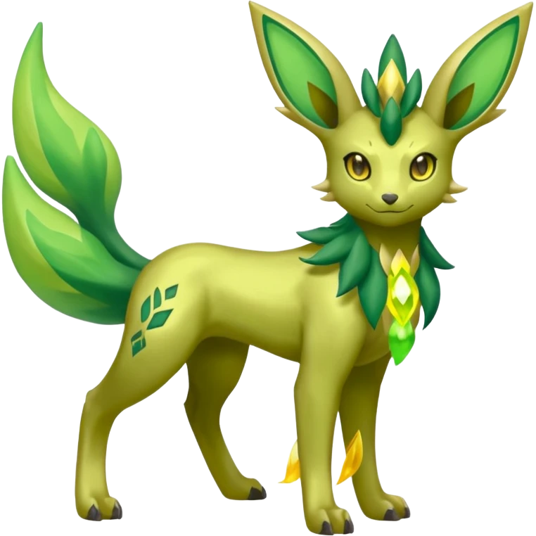 Shiny 4-legged Electrike-Virizion-Zygarde-Leafeon-fusion, full body emoji