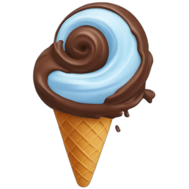 chocolate ice cream swirl with a halo emoji