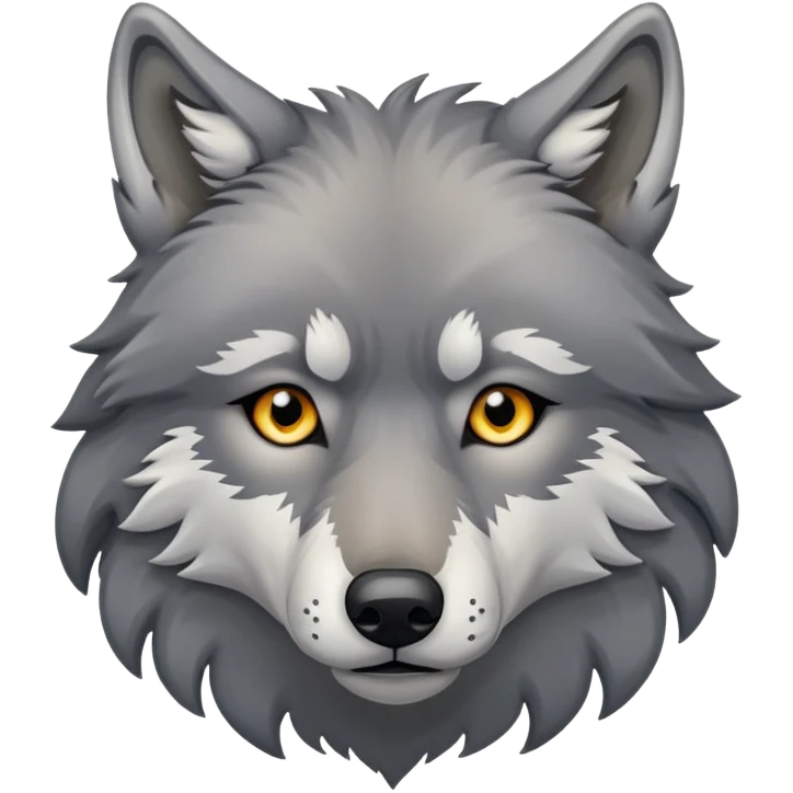An abandoned and exiled grey wolf on the theme of symbolism emoji