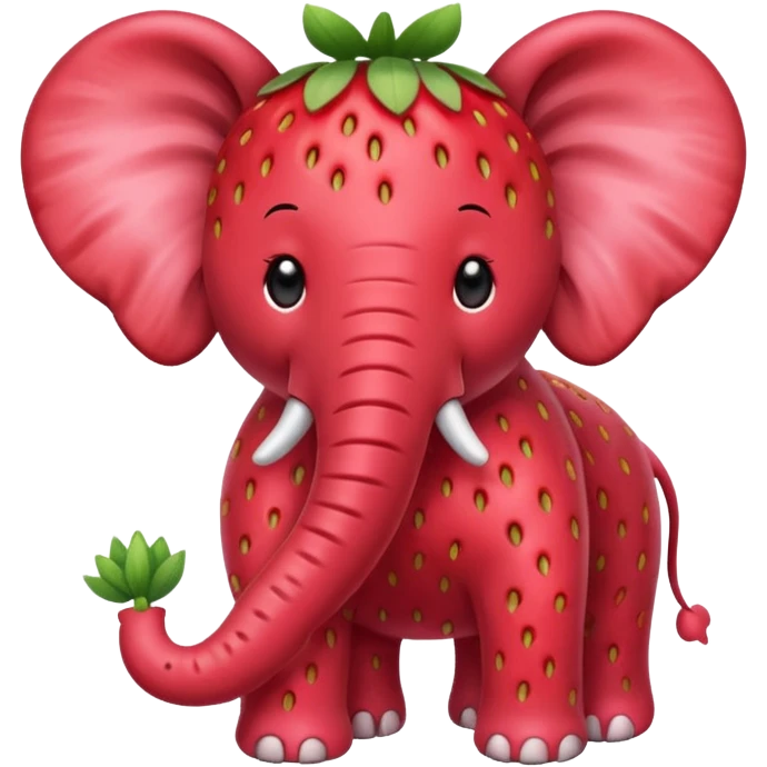Strawbary elephant red emoji
