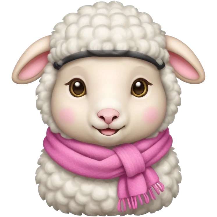 baby sheep with pink scarf emoji