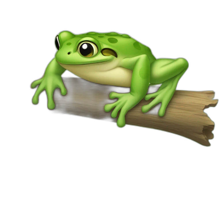 Une grenouille faisant un calin a un paresseux emoji