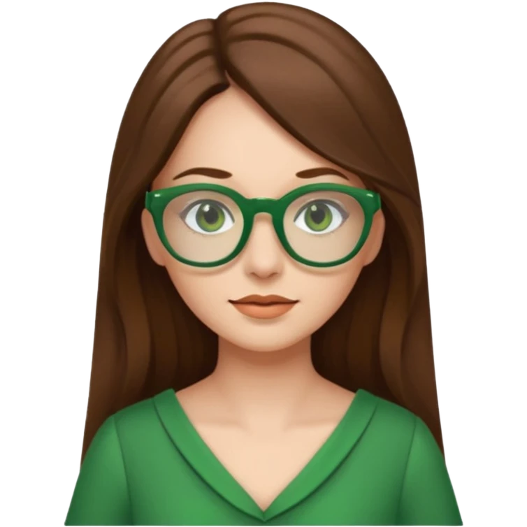 green glasses and green dressed woman long hair emoji